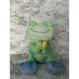 Bright Inspirations Frog Plush Stuffed Animal Toy Prayer Green Blue No Sound